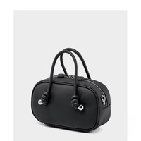 Genuine Leather Women Handbag Purse Top Handle Shoulder Crossbody Bag Black - Thumbnail 2