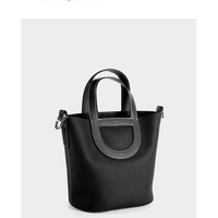 Genuine Leather Women Handbags Tote Purse Shoulder Bag Black - Thumbnail 2