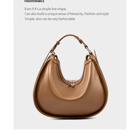 Genuine Leather Fashion Women's Handbag Brown - Thumbnail 1