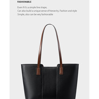 Genuine Leather Women Crossbody Handbag Black - Thumbnail 1