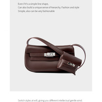 Genuine leather Moove Kelly Mini Multi Functional Saddle Women's Bag Purple - Thumbnail 1