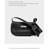 Genuine leather Moove Kelly Mini Multi Functional Saddle Women's Bag Black - Thumbnail 1