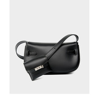 Genuine leather Moove Kelly Mini Multi Functional Saddle Women's Bag Black - Thumbnail 2