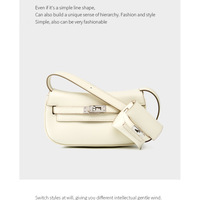 Genuine leather Moove Kelly Mini Multi Functional Saddle Women's Bag White - Thumbnail 1