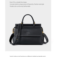 Women Genuine Leather Shoulder Bags Classic Crossbody Purses Black - Thumbnail 1