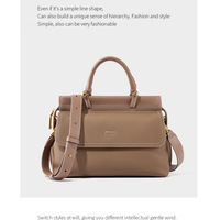 Women Genuine Leather Shoulder Bags Classic Crossbody Purses Grey - Thumbnail 1