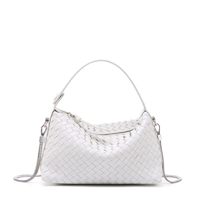 Genuine leather women's evening handbags white - Thumbnail 1