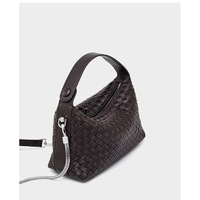 Genuine Leather Women's Evening Handbags Brown - Thumbnail 3