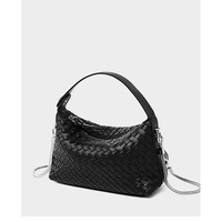 Genuine Leather Women's Evening Handbags Black - Thumbnail 2