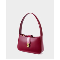 Genuine Leather Women Tote Top Handle Purse Shoulder Satchel Bags Red - Thumbnail 1