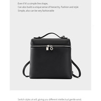 Genuine Leather Women Piana Backpack Black - Thumbnail 1