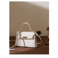 Genuine Leather Crossbody Bags Shoulder Purse Handbag for Women White - Thumbnail 1