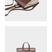 Genuine Leather Backpack Travel Backpack White - Thumbnail 2