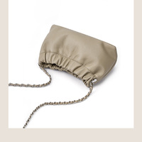 Genuine Soft Leather Hobo Handbags Grey - Thumbnail 2