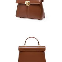 Genuine Leather Women Tote Bag Brown - Thumbnail 1