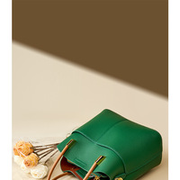 Genuine Leather Woman Crossbody Purses Handbags Shoulder Bags Green - Thumbnail 1