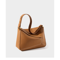 Genuine Leather Shoulder Bags Stylish Hobo Handbags Brown - Thumbnail 2