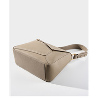 Genuine Leather Shoulder Bags Stylish Hobo Handbags Grey - Thumbnail 2