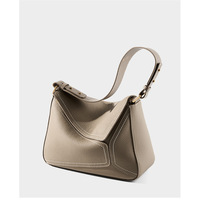 Genuine Leather Shoulder Bags Stylish Hobo Handbags Grey - Thumbnail 4