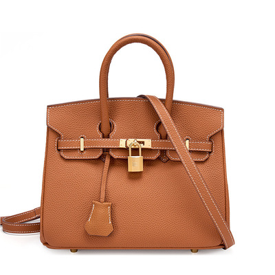 Women genuine leather shoulder bags brown - Thumbnail 1