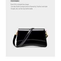 Genuine Leather Women Crossbody Stachel Shoulder Bags Black - Thumbnail 1