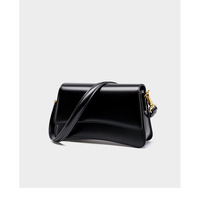 Genuine Leather Women Crossbody Stachel Shoulder Bags Black - Thumbnail 2