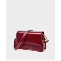 Genuine Leather Women Crossbody Stachel Shoulder Bags Red - Thumbnail 2