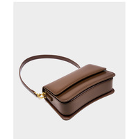 Genuine Leather Women Crossbody Stachel Shoulder Bags Brown - Thumbnail 4