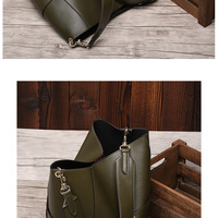 Women Genuine Leather Designer Tote Bags Purses And Handbags Green - Thumbnail 1