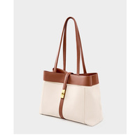 Genuine Leather Women Tote Bags Brown - Thumbnail 1