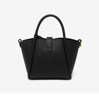 Genuine Leather Women's Top-handle Bags Black - Thumbnail 3