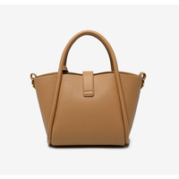 Genuine Leather Women's Top-handle Bags Brown - Thumbnail 3