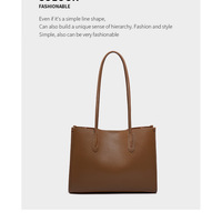 Genuine Leather Women's Shoulder Handbags Brown - Thumbnail 1