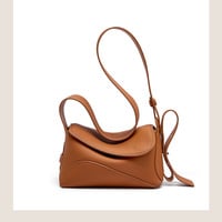 Genuine Leather Womens Hobo Purse Roomy Casual Shoulder Bags Brown - Thumbnail 1