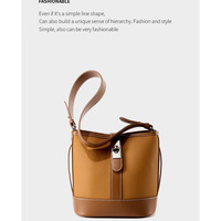 Genuine Leather Shoulder Bag for Women Purses and Handbags Brown - Thumbnail 1