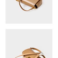 Women's Small Crossbody Bags Lady Cow Leather Shoulder Handbag Brown - Thumbnail 2