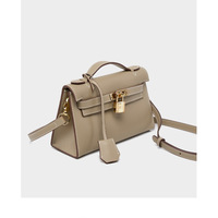 Genuine Leather Womens Handbags Top-handle Totes Satchel Shoulder Bag Grey - Thumbnail 1