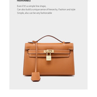 Genuine Leather Womens Handbags Top-handle Totes Satchel Shoulder Bag Brown - Thumbnail 1