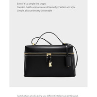 Genuine Leather Womens Evening Handbag Stylish Shoulder Bag Purse for Christmas Wedding Party Black - Thumbnail 1