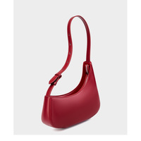 Genuine Leather Women Small Shoulder Purse Handbag Red - Thumbnail 2