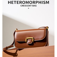 Genuine Leather Women Shoulder Bag Handbag Brown - Thumbnail 1