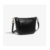 Genuine Leather Women Crossbody Handbag Chic Tote Bag Black - Thumbnail 2