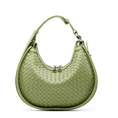 Women genuine leather shoulder bags classic crossbody purses for lady handbag green