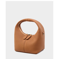 Genuine Leather Women's Small Crossbody Bags Lady Cow Leather Shoulder Handbag Brown - Thumbnail 1