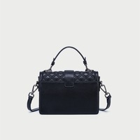 Women Cute Top Handle Crossbody Bag Stylish Tiny Clutch Handbag with Strap Black - Thumbnail 3