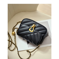 Women Small Genuine Leather Shoulder Handbag Black - Thumbnail 2