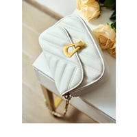 Women Small Genuine Leather Shoulder Handbag White - Thumbnail 2
