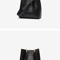 Genuine Leather Women Trendy Crossbody Bags Hobo Bag Shoulder Bag Black - Thumbnail 1