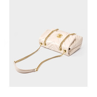 Women Genuine Leather Chain Square Bag White - Thumbnail 2