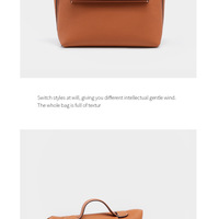 Genuine Leather Women Clutch Purse Handbag Brown - Thumbnail 1